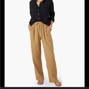 XiRENA Dylan pant in khaki sand size S cotton gauze flowy straight leg pull on